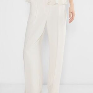Aritzia Cream Wide-Leg Pants